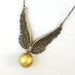 Steampunk Harry Potter FLYING Golden Snitch - Locket Pendant Necklace - By GlazedBlackCherry