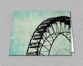 Ferris Wheel Blank Note Card, Ferris Wheel Thank You Card Set, Fair, Carnival