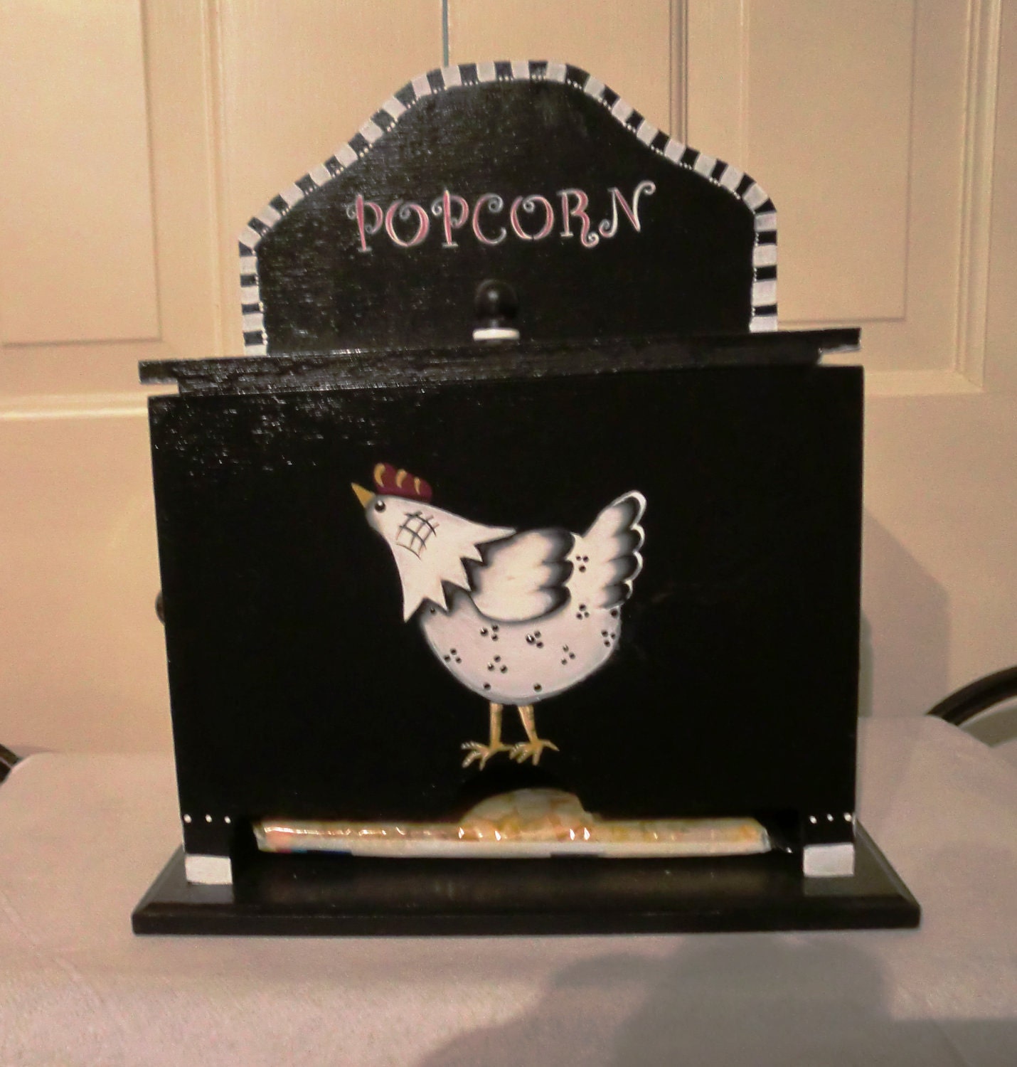 Microwave popcorn bag holder by on Etsy