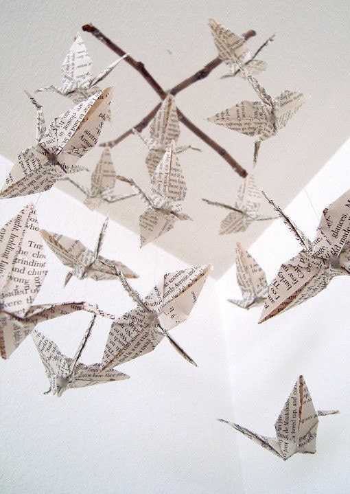 Words of Peace - Paper Crane Mobile
