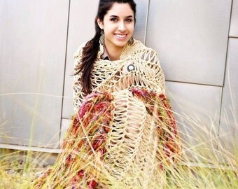 Boho Decor Aztec Southwestern Decor Blanket Mayan Afghan Knit Throw - Outdoor Garden Decor Housewares