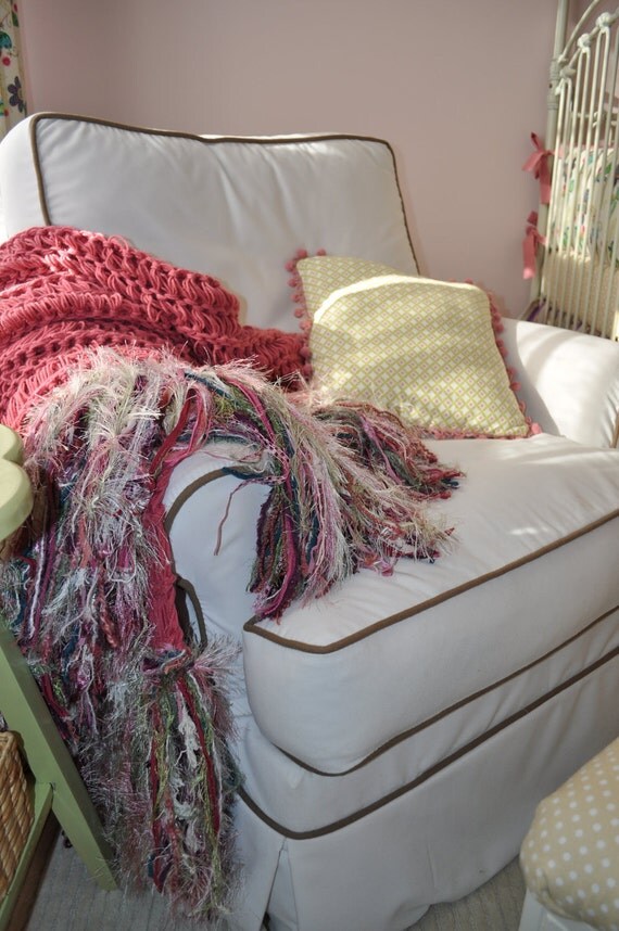 Shabby Chic Home Decor Afghan for Little Girls Room Decor