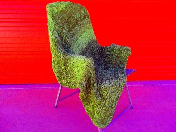 Bright Home Decor Neon Home Green Ombre Throw Afghan Blanket Home Decor Lap Warmer (Psychedelic)