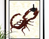 20% OFF Sale Scorpion Art print Scorpion playing video games Original art print Animal art print (1013)