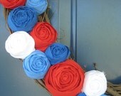 The Betsy - Fabric Rose Grapevine Wreath - 18 inch - Made to Order