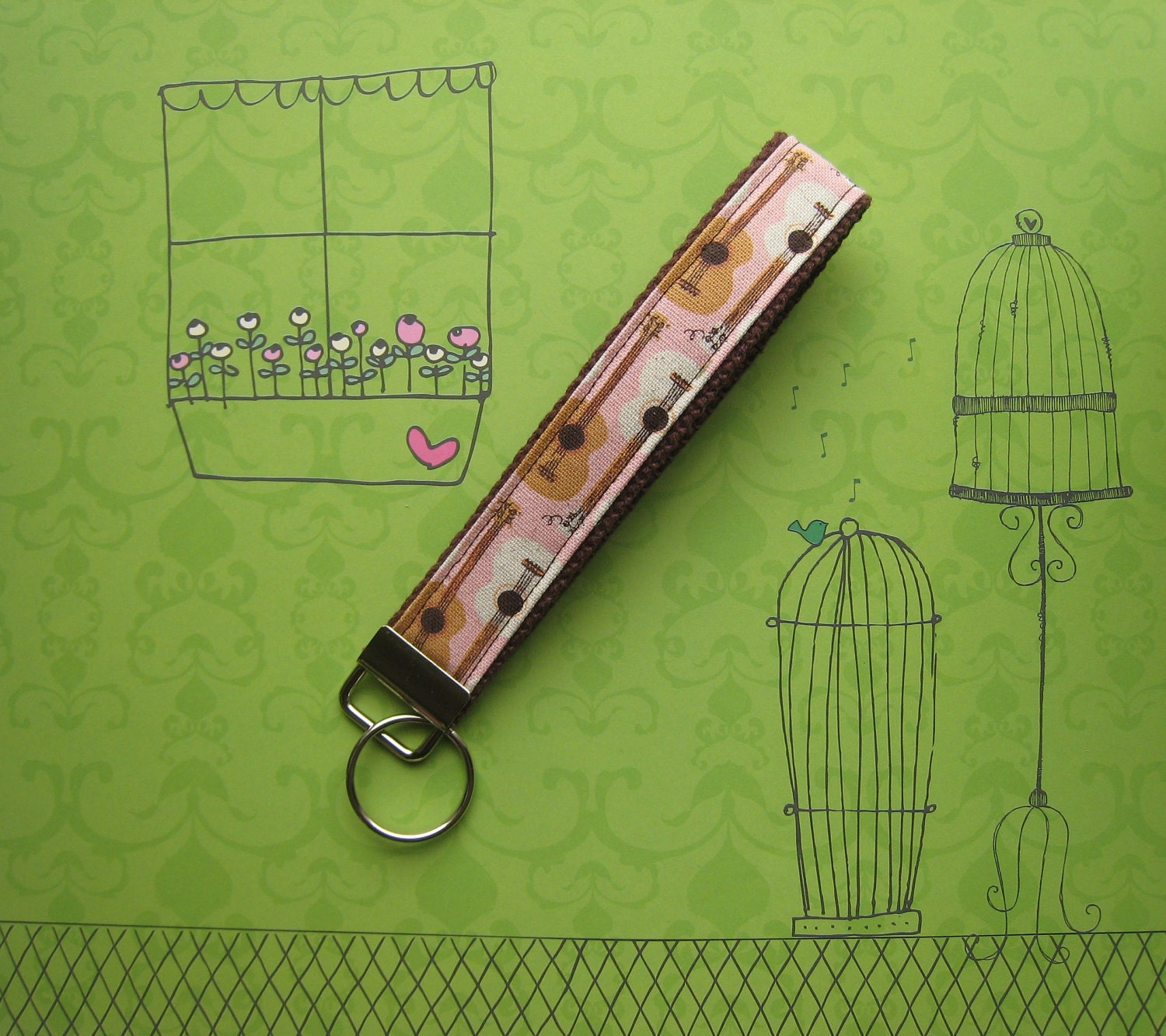 Key Fob - Heather Ross Guitars in Pink