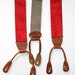 Rouge Polka Dotted Dooney & Bourke Button Tab Suspenders