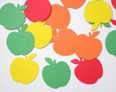 100 Yellow Orange Red Green Apple punch die cut cutout confetti scrapbooking embellishments - No651