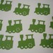 50 Green Train Punch Die Cut Confetti Embellishments - No652
