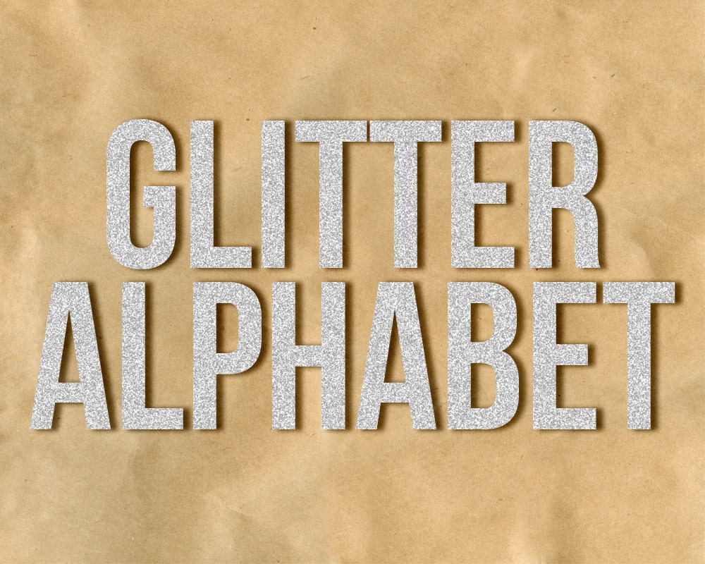 DIGITAL GLITTER ALPHABET / Ideal for Scrapbooking and Graphic Design Projects