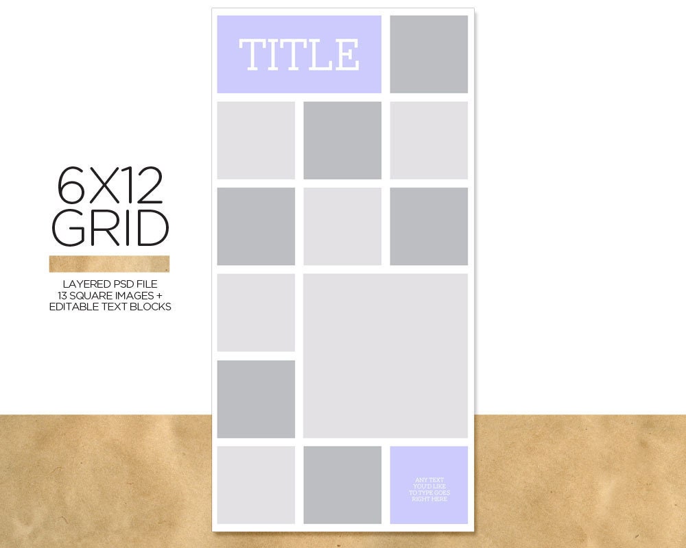 6x12 Instagram Grid / Layered PSD Template