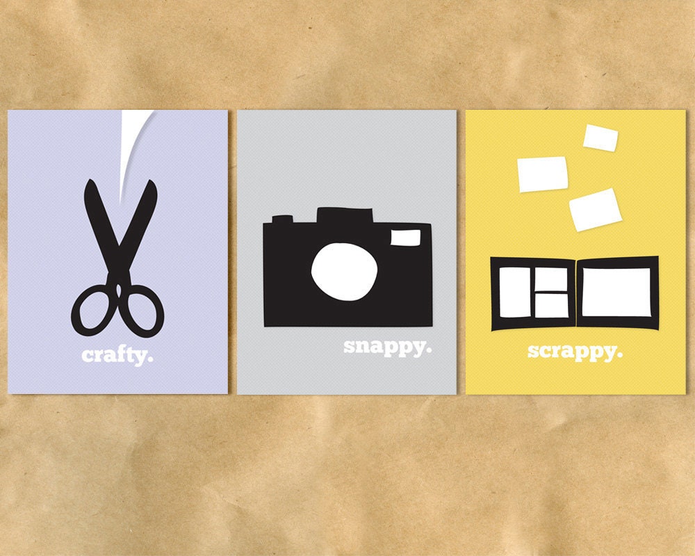 PRINTABLE ARTWORK / Crafty, Snappy and Scrappy 8.5 x 11 Poster Trio