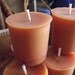 Three Pink Grapefruit Scented Pure Beeswax Votive Candles