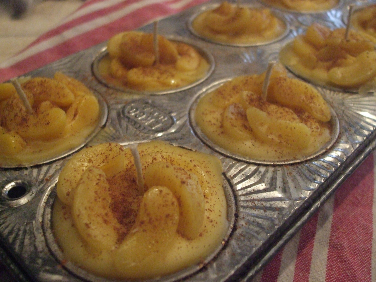 Apple Cinnamon Muffin Tin Beeswax Candles