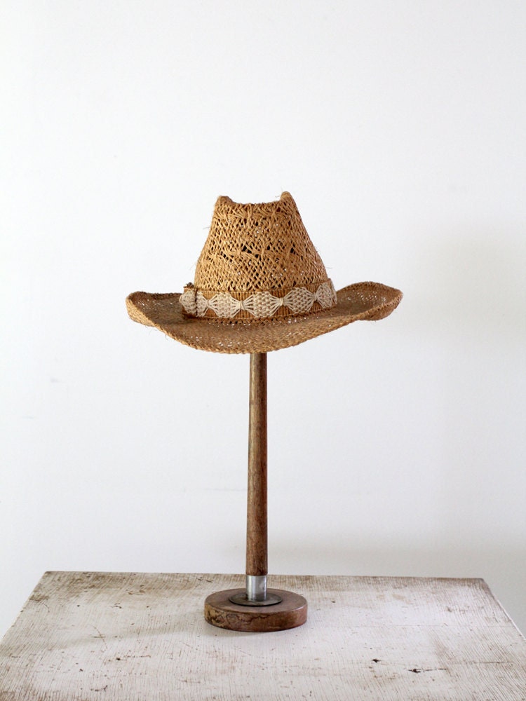 1970s Vintage Cowboy Hat // Western Woven