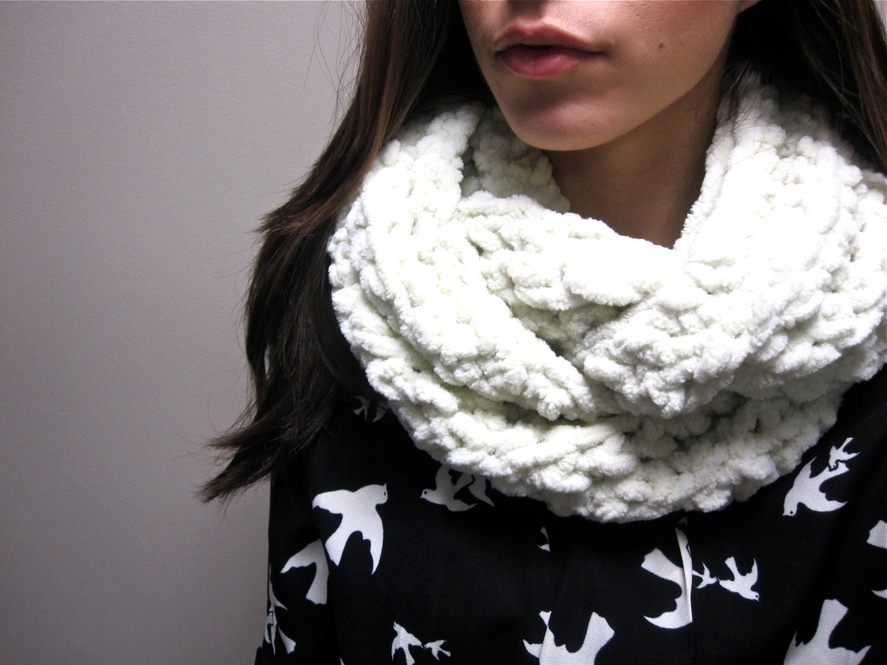 Extra Large Snow White Loop Scarf: Luxury Collection
