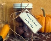 Custom Mini Mason Jars - Candy Buffet/Personalized Favor - Rustic, Vintage-Inspired, Natural