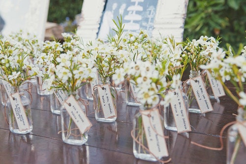 Unique Wedding Escort Card Favor - Custom Tag Colors Available