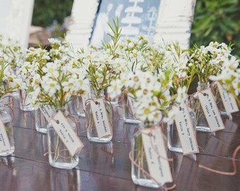 Unique Wedding Escort Card Favor - Custom Tag Colors Available