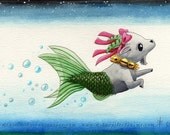 Chibi Capricorn Watercolor Astrology Print