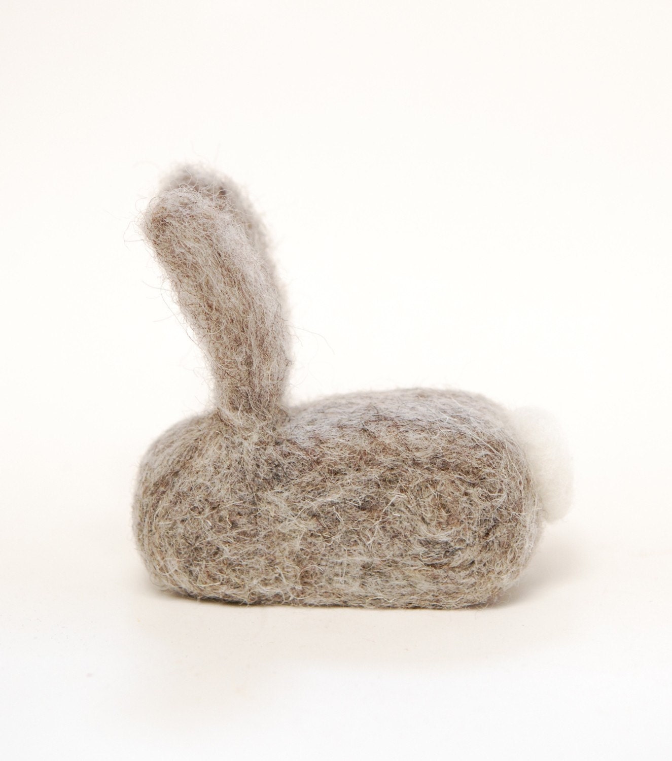 Needle Felted Rabbit grey natural easter spring decor eco friendly