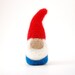 Needle Felted Gnome, blue red white elf tomten garden decor unisex children adult