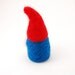 Needle Felted Gnome, blue red white elf tomten garden decor unisex children adult