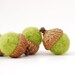 Felted Acorns, lime green citrus chartreuse  decor ecofriendly moss gift guide under 20 unisex
