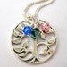 Birthstone necklace, Mothers custom sterling silver necklace, Tree of Life necklace, Personalized handmade jewelry, Family, children