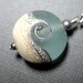 Ocean necklace, Ocean wave aqua pendant necklace, Lampwork necklace, Sterling silver, Handmade beach jewelry