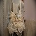 Victorian Gypsy Bag handmade shabby romantic layers ruffled laces doilies ivory creme