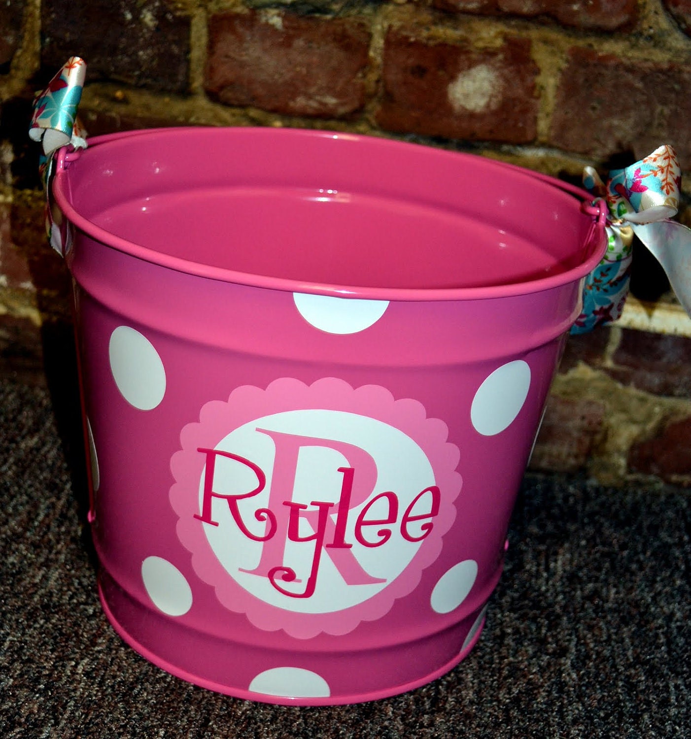 BUBBGLEGUM PINK 10 Quart Bucket - Easter Basket Pail - Halloween Candy Bucket