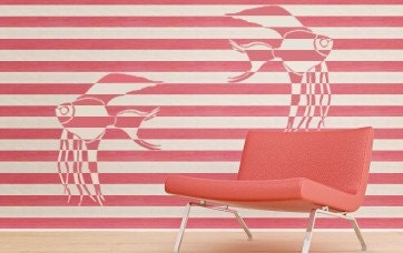 Wall STENCIL - Beautiful Angelfish - Reusable Stencil - Home Decor/Wall Decor - Great in kids rooms