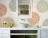 STENCIL for Walls - Chrysanthemum no. 2 - Flower stencil for Walls - Reusable Modern Wall Decor