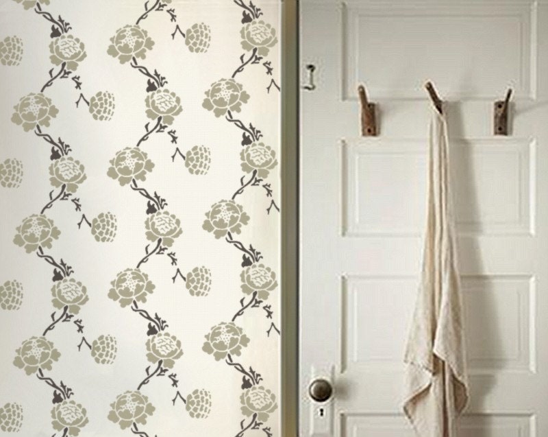 Damask STENCIL allover pattern, William Morris GRAFTON, DIY Wallpaper Alternative