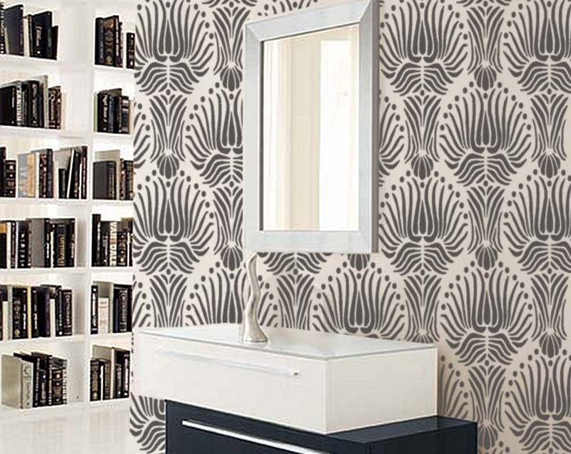 STENCIL for Walls - Art DECO Flower Pattern - Large, Reusable stencil - DIY Home Decor