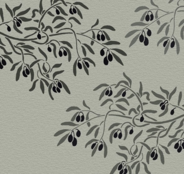 Stencil for Walls - OLIVE Branch - Large Wall STENCIL - Reusable - DIY Home Decor/Wall Decor