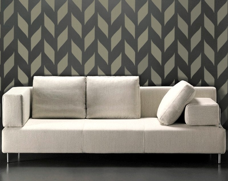 STENCIL for Walls - Woven Pattern - Allover Wall Stencil - Durable, Reusable, Modern DIY Decor