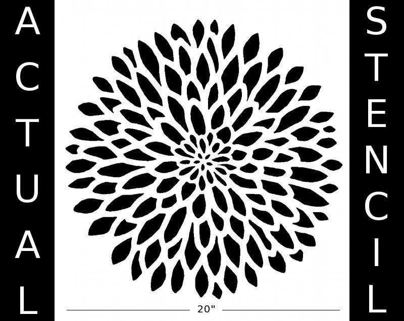 STENCIL for Walls - Chrysanthemum no. 2 - Reusable Modern Flower Stencil