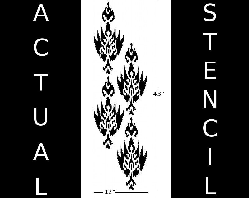 STENCIL - IKAT Pattern no.2 - Allover Wall Stencil - Easy, Reusable Wall Decor