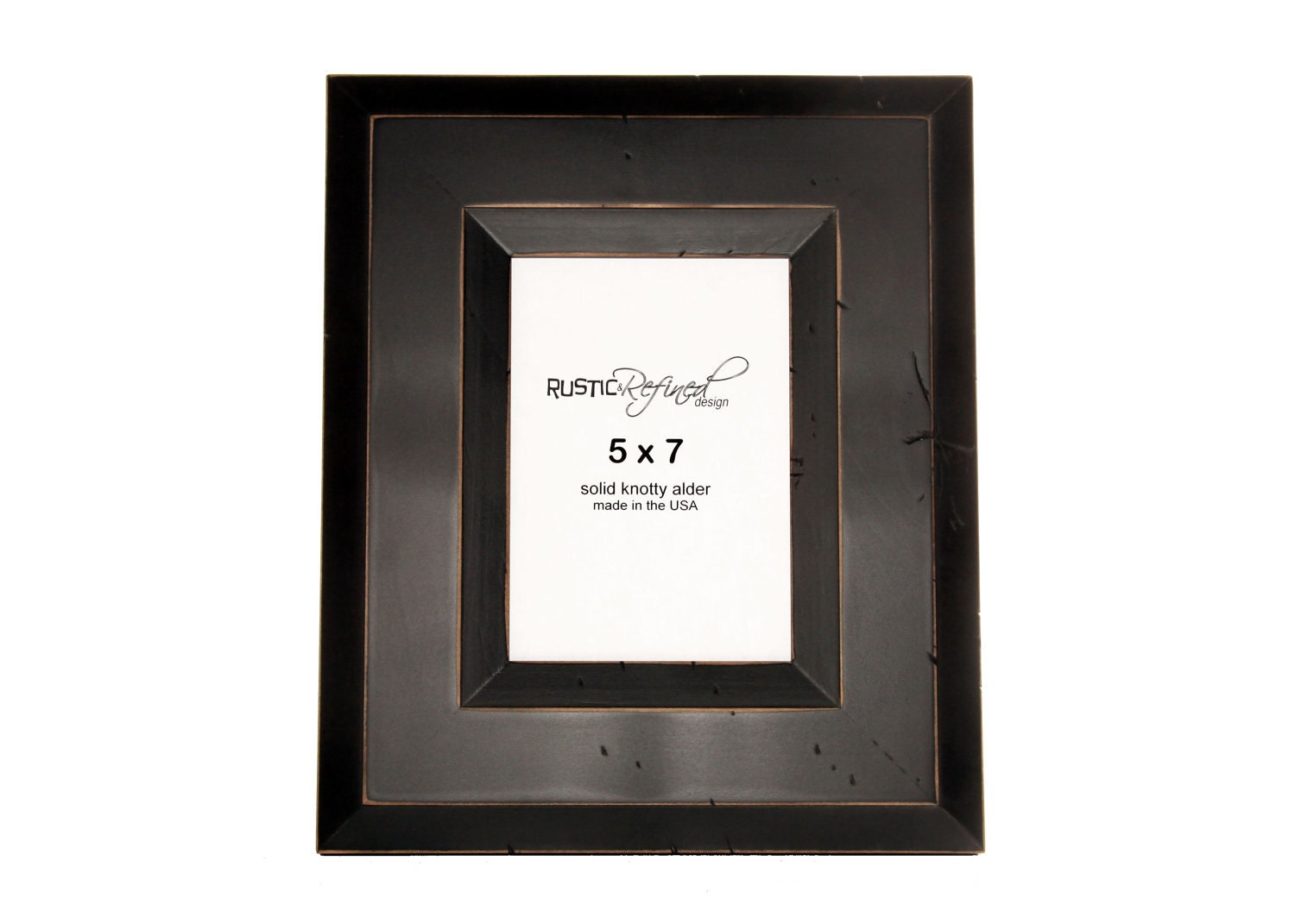 5x7 picture frame with 3 inch border - black