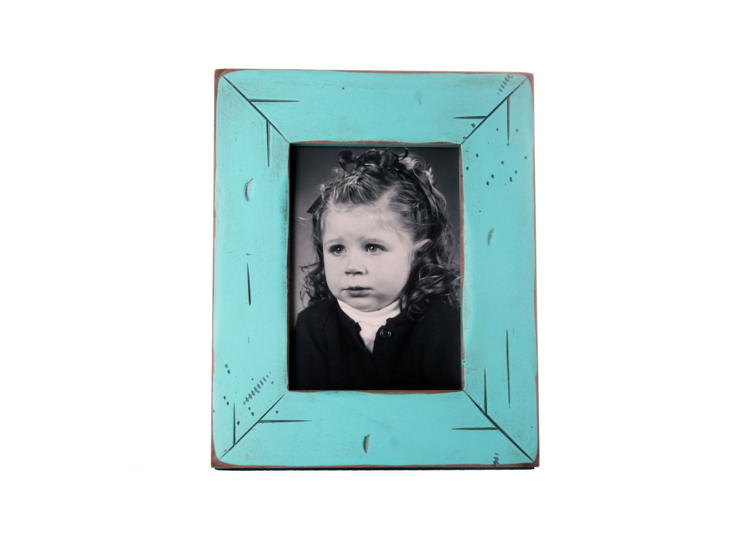 5x7 picture frame with 2" border width - Turquoise