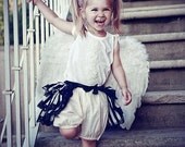 Toddler  Childs  Black and white Striped Bustle Skirt             Costume By Gothic Burlesque