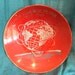 Vintage Red New York Worlds Fair 1960s lacquer bowl