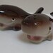 Vintage Cute  Kitschy Nautical Dark Grey Whale Ceramic  Salt and Pepper Shakers