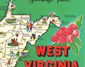 Vintage Postcards - West Virginia - State Maps