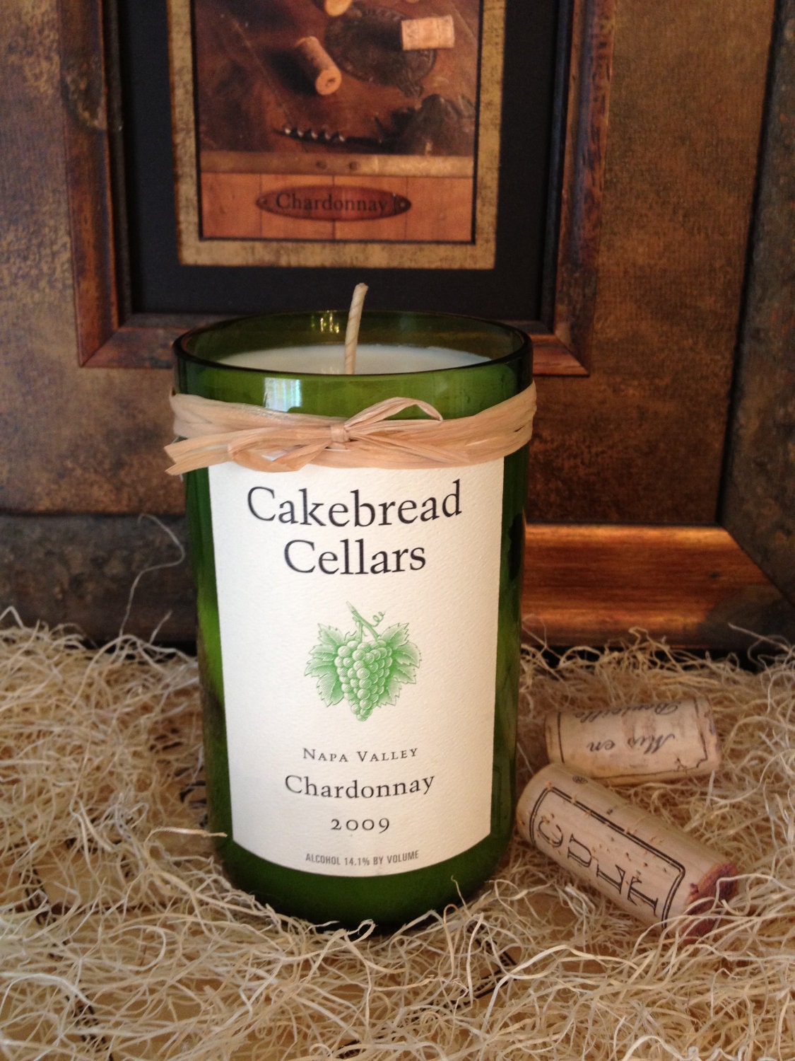 Recycled Wine Bottle Candle