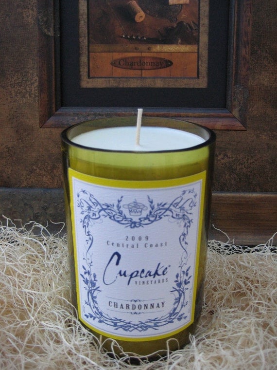 Recycled Wine Bottle Candle