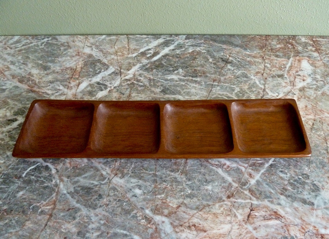 Vintage Teak Divided Platter