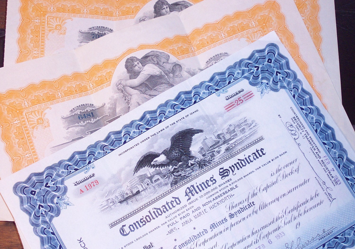 Vintage Stock Certificates